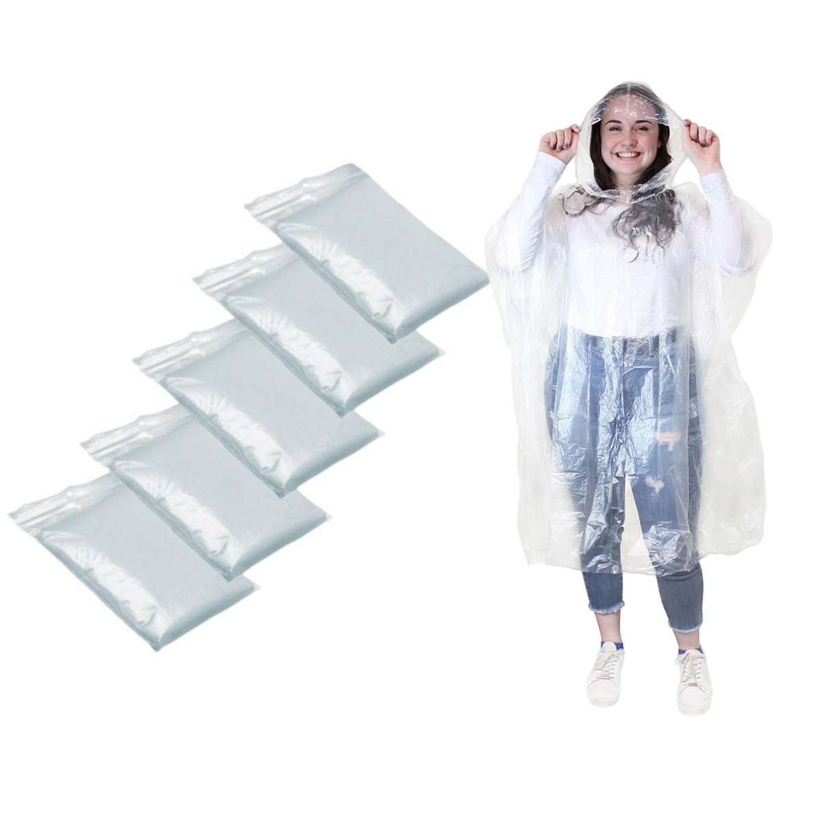 Camping Rain Poncho - Impermeável descartável para adultos, caminhadas ao