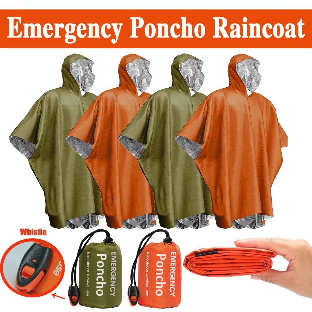 Poncho de Emergência para Chuv - Camping Rain Poncho avaliação e preço